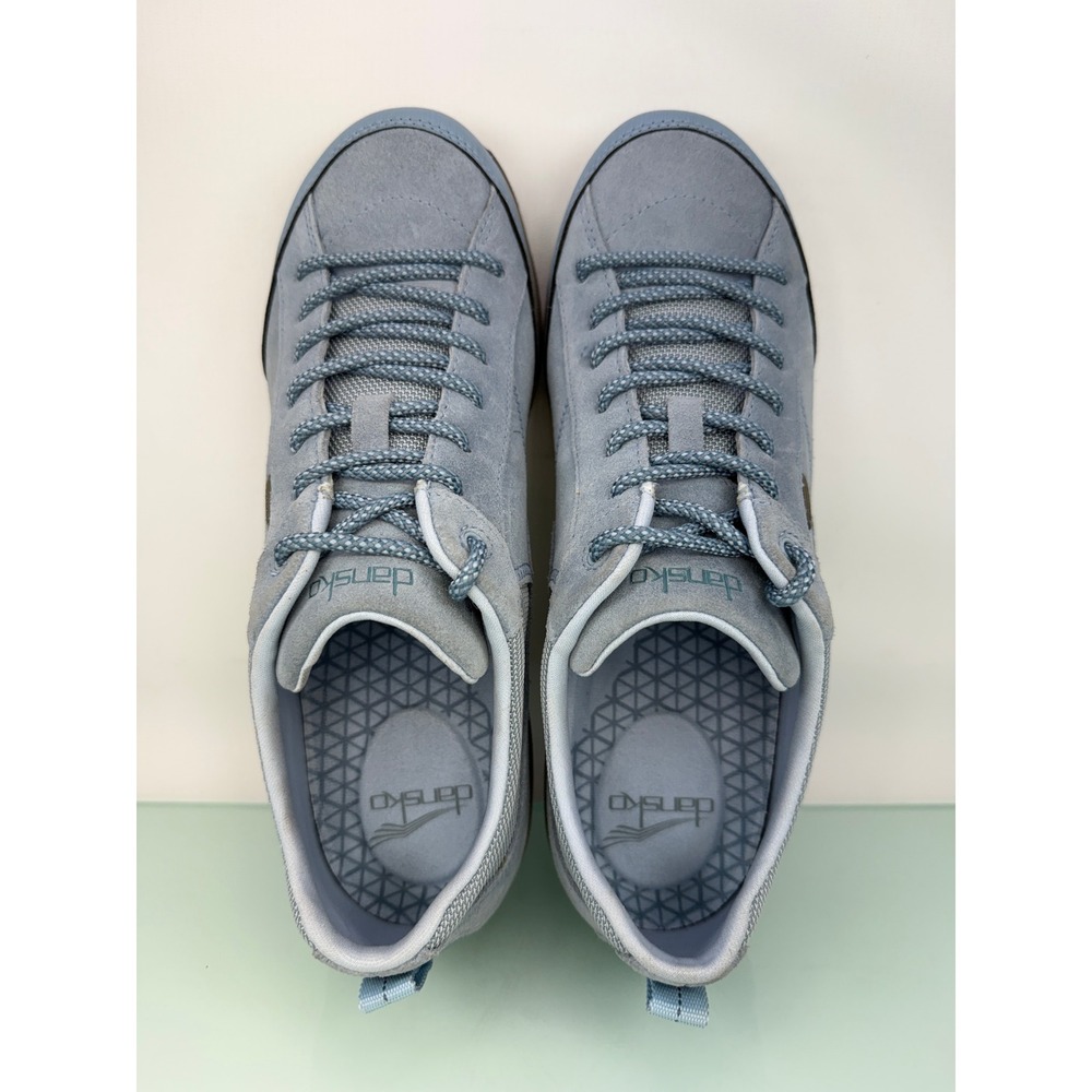 Dansko Paisley Sneakers Sz 40 Gray Blue Waterproof Suede Hiking Walking Goprcore - Picture 2 of 10